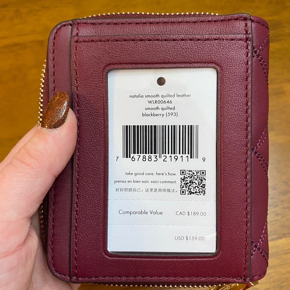 Kate Spade Maroon Quilted Wallet - Picture 2 of 5